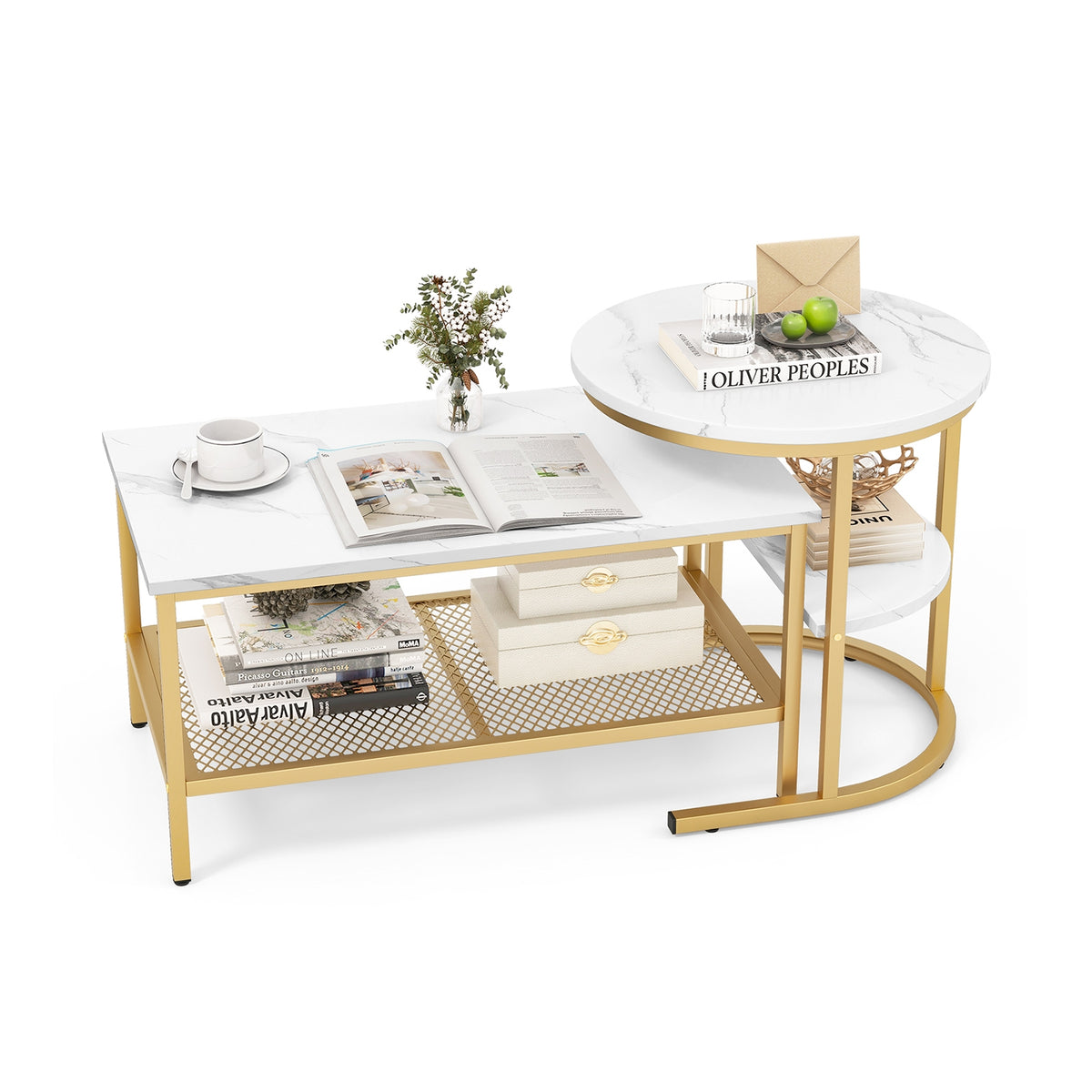 Nesting Coffee Table Set, 2 Piece, Golden Coffee Tables at Gallery Canada