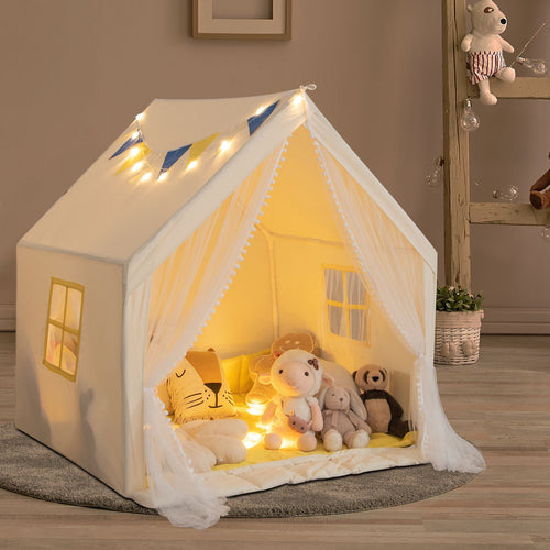 48 x 42 x 50 Inch Play Tent With Washable Mat, Beige
