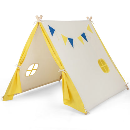 Kids Play Tent, Solid Wood Frame, Yellow Play Tents & Playhouse Yellow at Gallery Canada