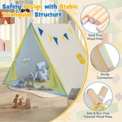 Kids Play Tent, Solid Wood Frame, Yellow Play Tents & Playhouse at Gallery Canada