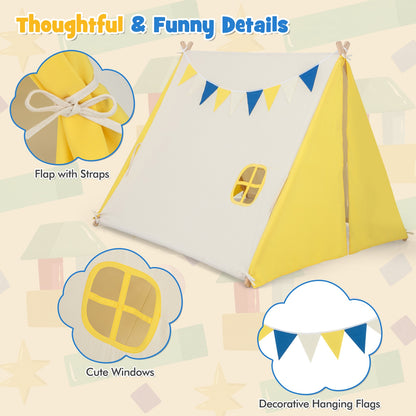 Kids Play Tent, Solid Wood Frame, Yellow Play Tents & Playhouse at Gallery Canada