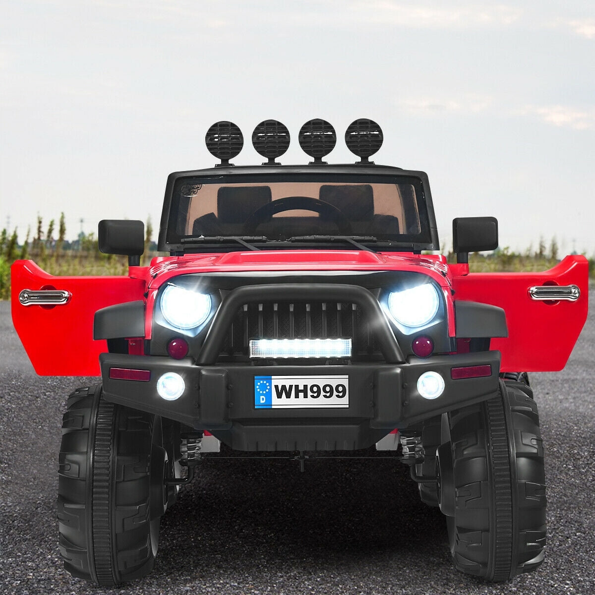 12V Kids Ride On Truck With Remote Control, Double Magnetic Door, Red Powered Ride On Toys at Gallery Canada