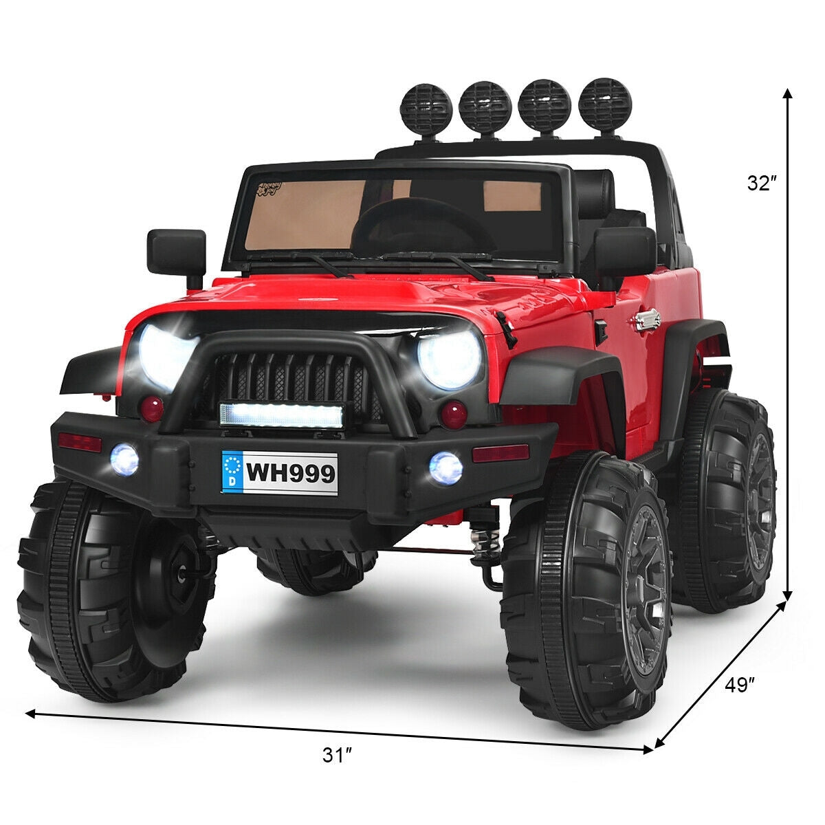 12V Kids Ride On Truck With Remote Control, Double Magnetic Door, Red Powered Ride On Toys at Gallery Canada
