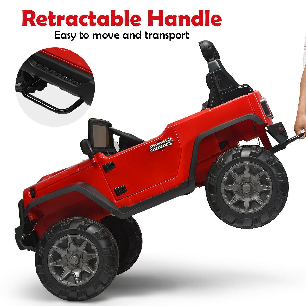12V Kids Ride On Truck With Remote Control, Double Magnetic Door, Red Powered Ride On Toys at Gallery Canada