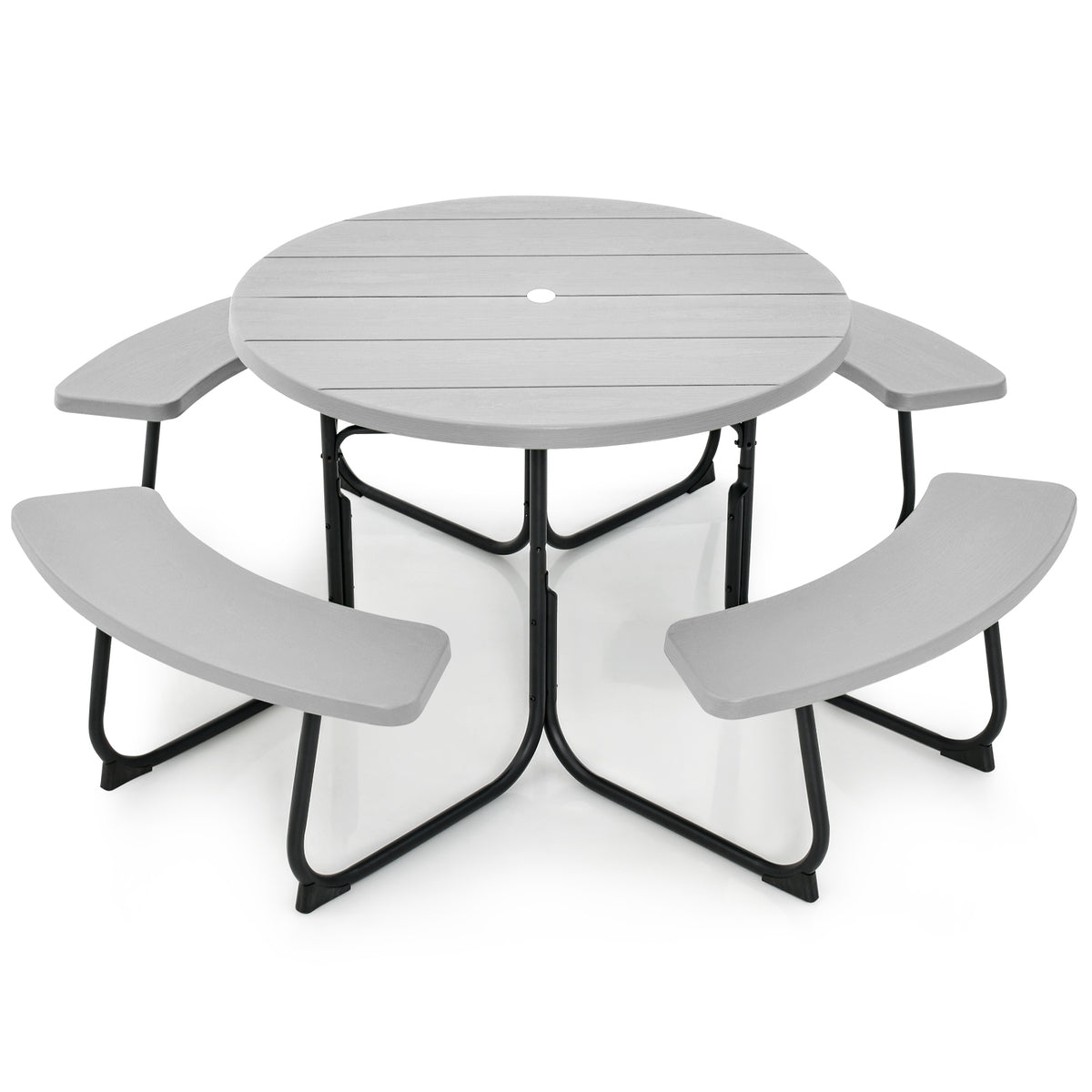 8-Person Outdoor Picnic Table And Bench Set, Gray Picnic Tables at Gallery Canada