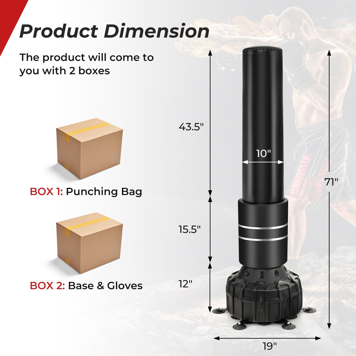 Freestanding Punching Bag 71 Inch, Boxing Bag With Gloves, Black Boxing & Martial Arts at Gallery Canada