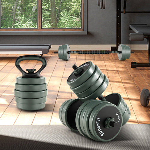 Adjustable Weight Dumbbell Set, Gray, Black