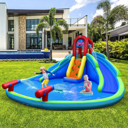Inflatable Waterslide Bounce House, Upgraded Handrail, No Blower, Blue Bounce House at Gallery Canada