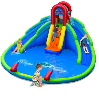Inflatable Waterslide Bounce House, Upgraded Handrail, No Blower, Blue Bounce House at Gallery Canada