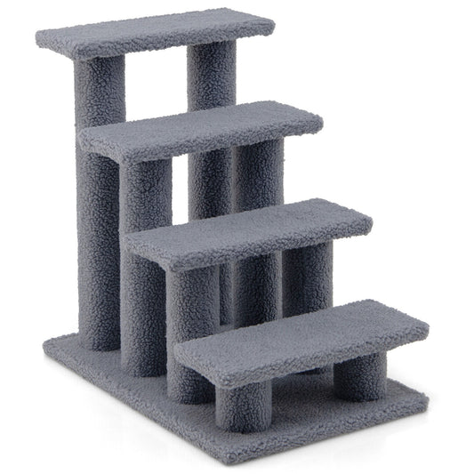 24 Inch Pet Stairs, Carpeted Ladder Ramp, Cat Tree Climber, Gray Cat Trees Condos & Scratchers Gray at Gallery Canada