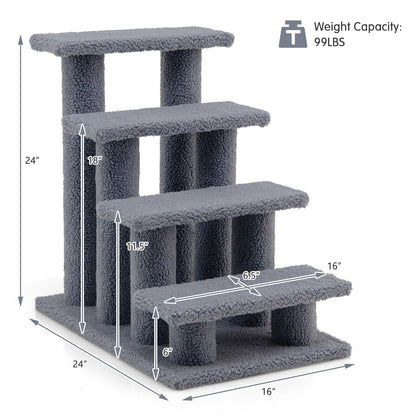 24 Inch Pet Stairs, Carpeted Ladder Ramp, Cat Tree Climber, Gray Cat Trees Condos & Scratchers at Gallery Canada