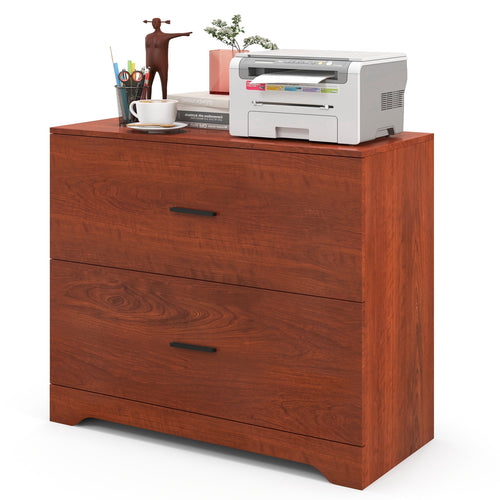 2-Drawer Lateral File Cabinet, Adjustable Bars, Walnut