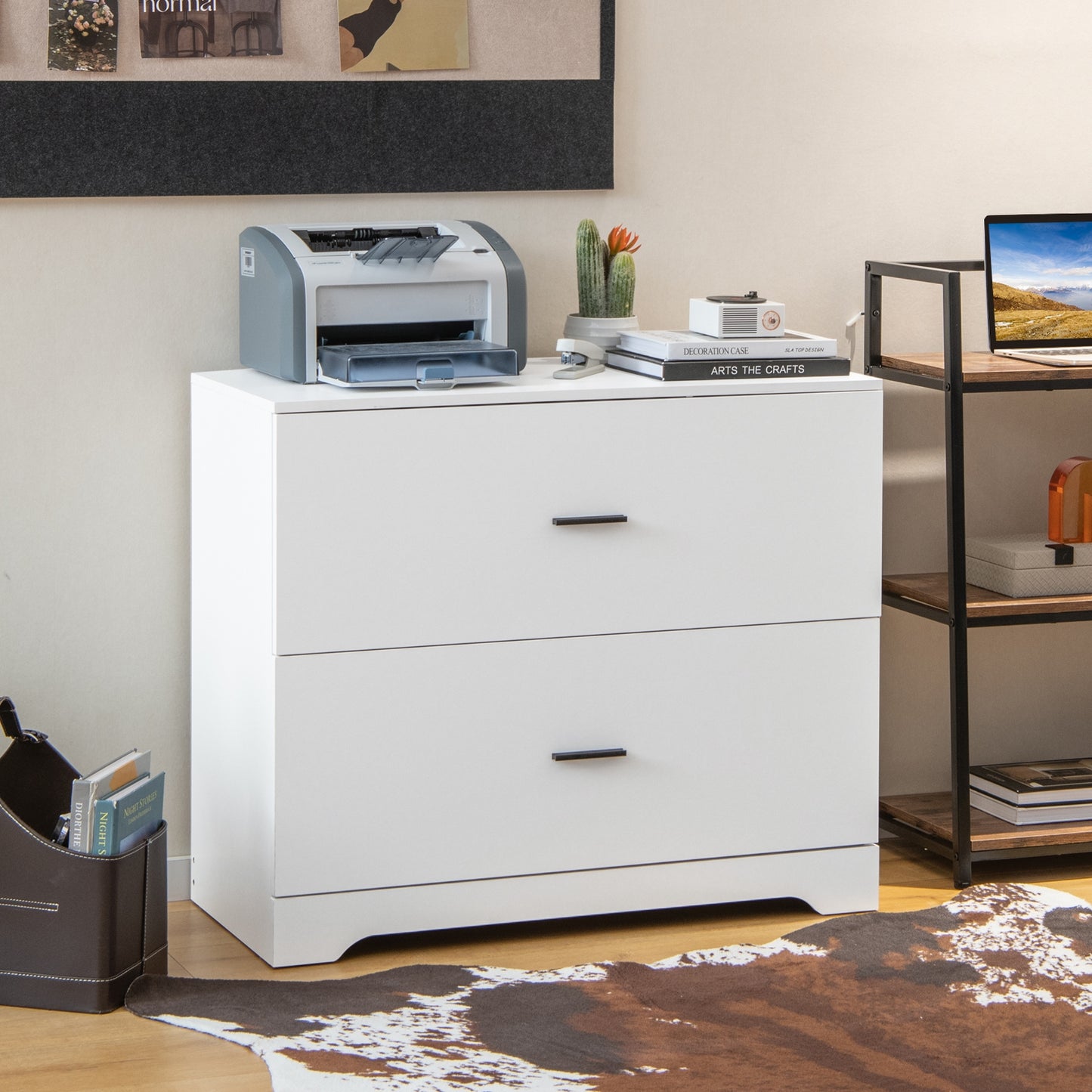 2-Drawer Lateral File Cabinet, Adjustable Bars, White File Cabinets at Gallery Canada