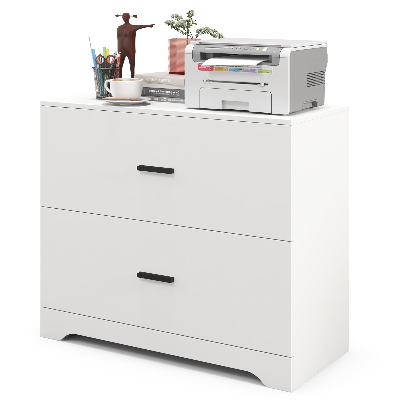 2-Drawer Lateral File Cabinet, Adjustable Bars, White File Cabinets at Gallery Canada