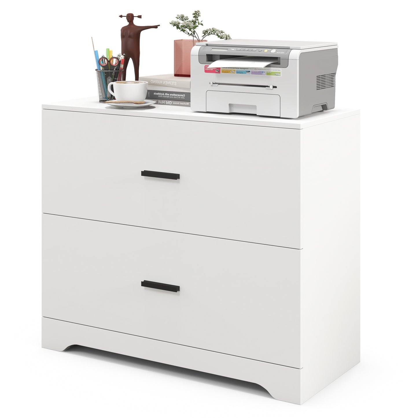 2-Drawer Lateral File Cabinet, Adjustable Bars, White File Cabinets at Gallery Canada