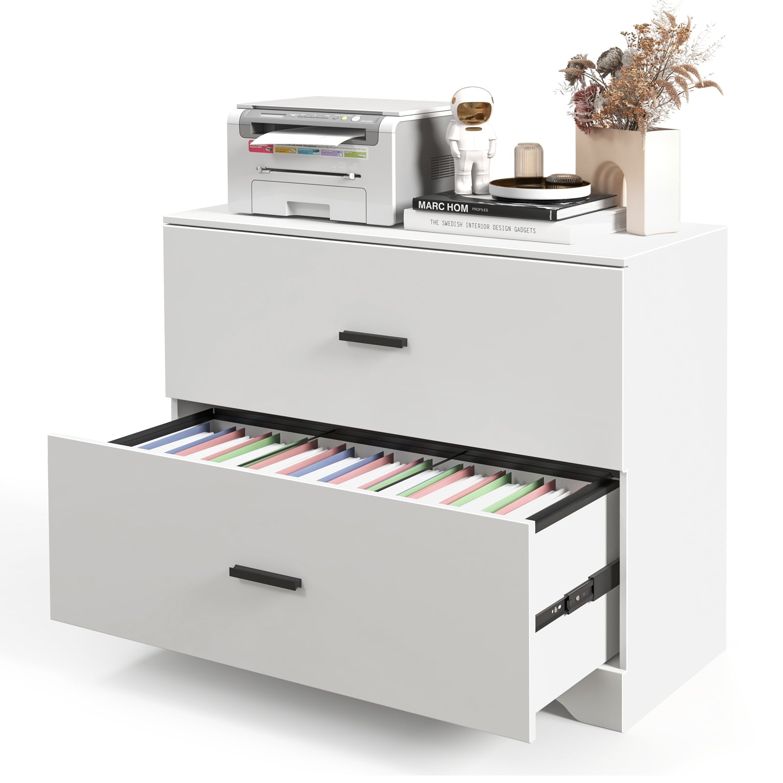 2-Drawer Lateral File Cabinet, Adjustable Bars, White File Cabinets at Gallery Canada