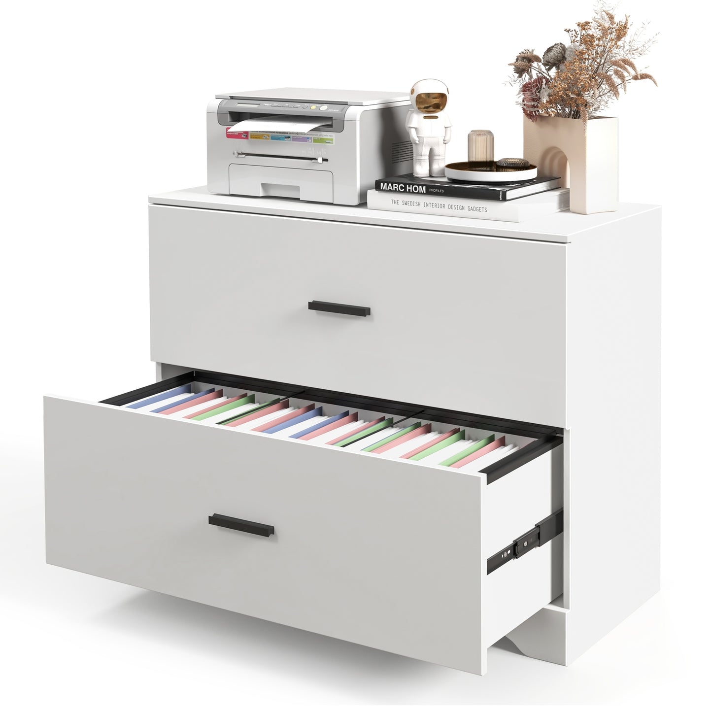 2-Drawer Lateral File Cabinet, Adjustable Bars, White File Cabinets at Gallery Canada