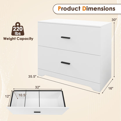 2-Drawer Lateral File Cabinet, Adjustable Bars, White File Cabinets at Gallery Canada