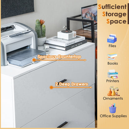 2-Drawer Lateral File Cabinet, Adjustable Bars, White File Cabinets at Gallery Canada