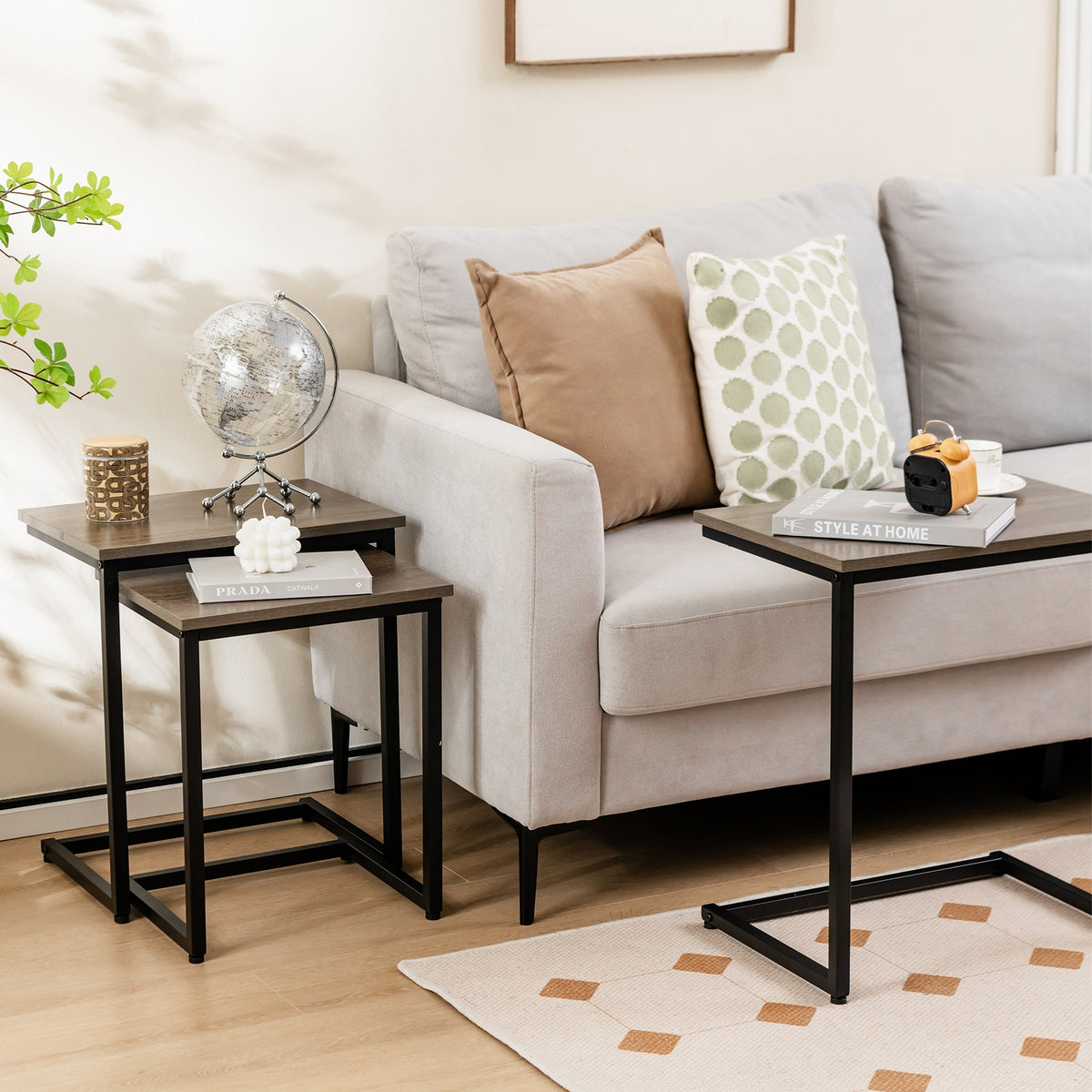 3 Piece Multifunctional Coffee End Table Set, Oak End & Side Tables at Gallery Canada