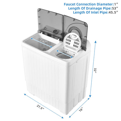 26 Lbs Twin Tub Portable Washing Machine, Gray Washing Machines at Gallery Canada