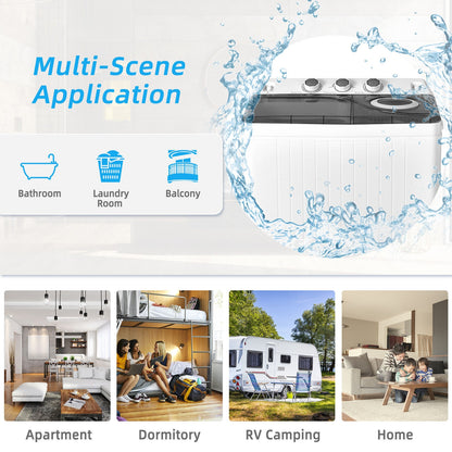 26 Lbs Twin Tub Portable Washing Machine, Gray Washing Machines at Gallery Canada