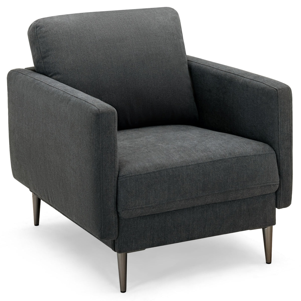 Modern Upholstered Accent Chair, Removable Backrest Cushion, Gray Sofas & Loveseats Gray at Gallery Canada