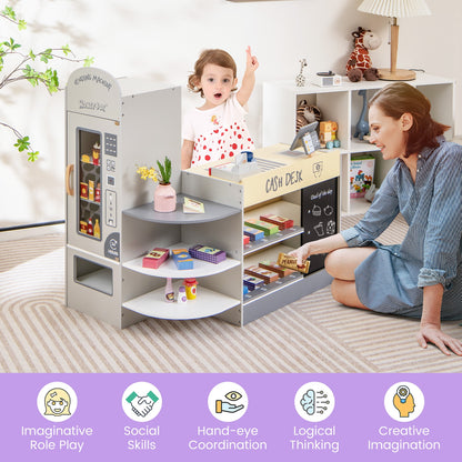Kids Grocery Store Playset With Cash Register, Gray Play Kitchen Sets at Gallery Canada