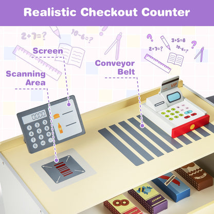 Kids Grocery Store Playset With Cash Register, Gray Play Kitchen Sets at Gallery Canada