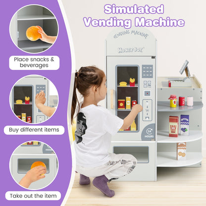 Kids Grocery Store Playset With Cash Register, Gray Play Kitchen Sets at Gallery Canada