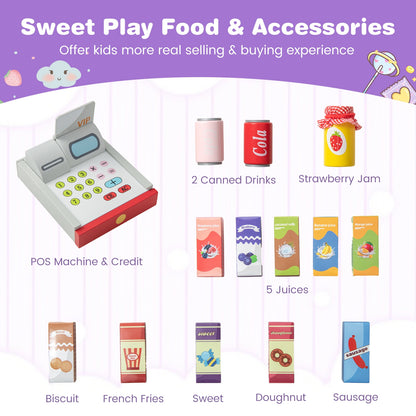 Kids Grocery Store Playset With Cash Register, Gray Play Kitchen Sets at Gallery Canada