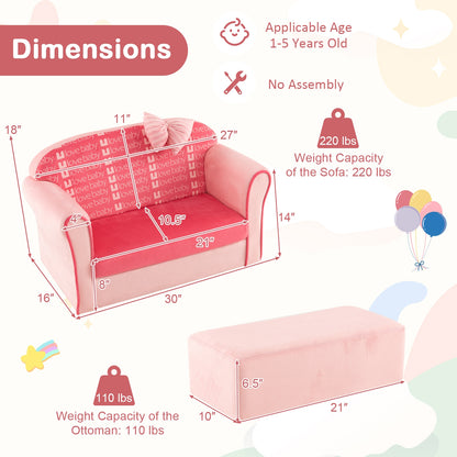 Kids Sofa Chair With Ottoman, Pink Kids Chairs & Seating at Gallery Canada