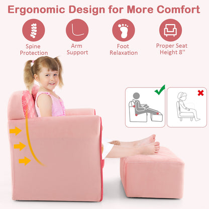 Kids Sofa Chair With Ottoman, Pink Kids Chairs & Seating at Gallery Canada