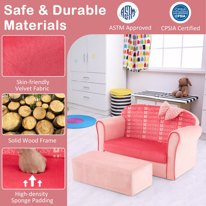 Kids Sofa Chair With Ottoman, Pink Kids Chairs & Seating at Gallery Canada