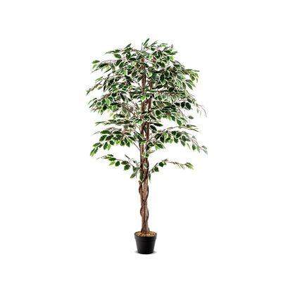 Artificial Ficus Tree, Tall Indoor Plant, 1008 Leaves, Green Faux Plants Green at Gallery Canada