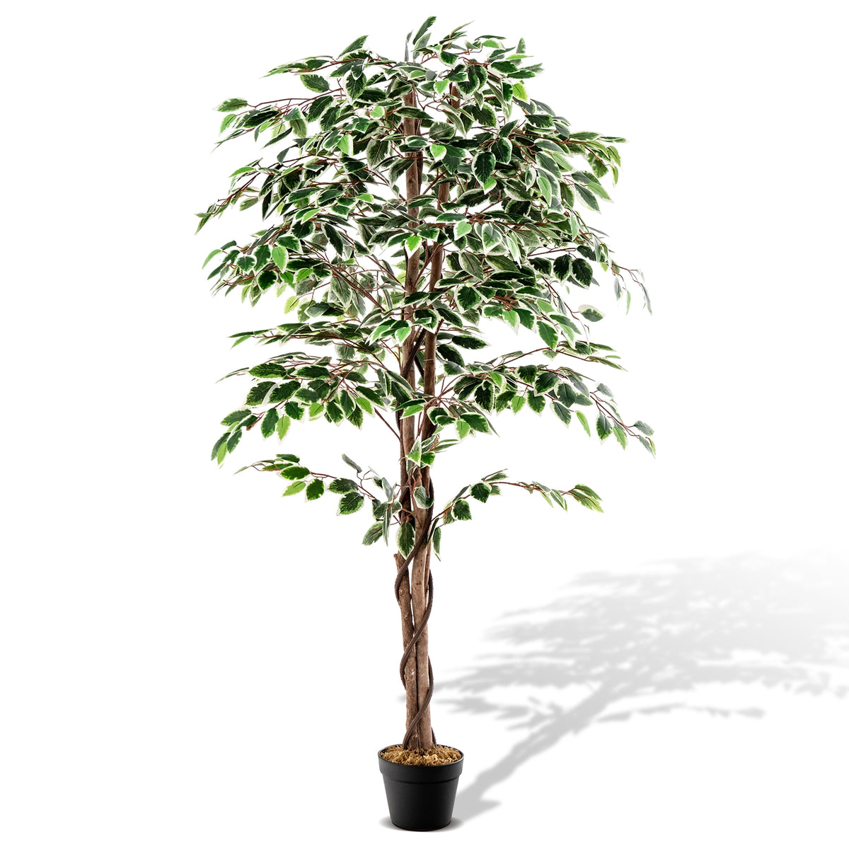 Artificial Ficus Tree, Tall Indoor Plant, 1008 Leaves, Green Faux Plants at Gallery Canada