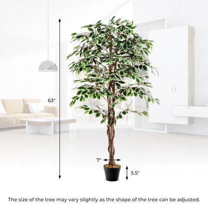 Artificial Ficus Tree, Tall Indoor Plant, 1008 Leaves, Green Faux Plants at Gallery Canada