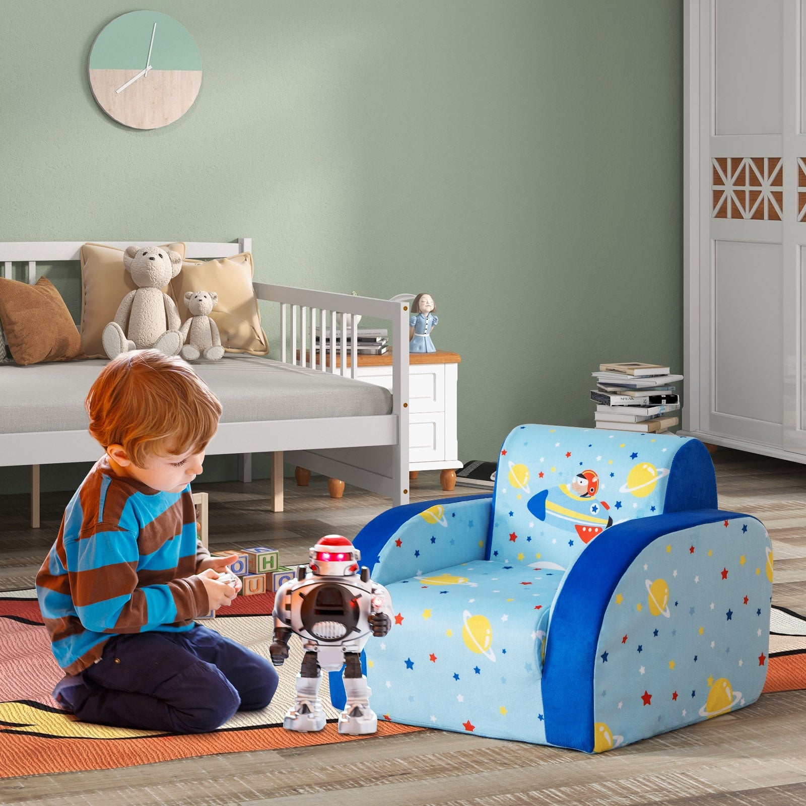 Convertible Kids Sofa, Flip Open, Blue Kids Chairs & Seating at Gallery Canada