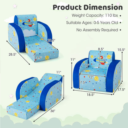 Convertible Kids Sofa, Flip Open, Blue Kids Chairs & Seating at Gallery Canada