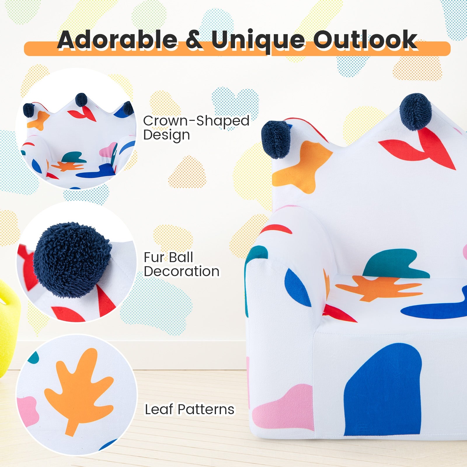High-Density Padding Kids Sofa, Multicolor Kids Chairs & Seating at Gallery Canada