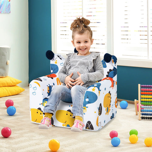 High-Density Kids Sofa With Armrest, Blue