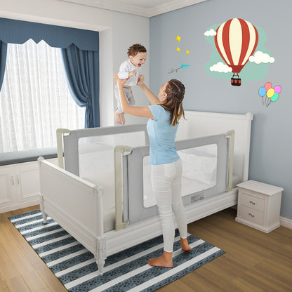 Toddler Bed Rail Guard, Adjustable Height, Safety Lock, 70 Inch, Gray Bed Rails at Gallery Canada
