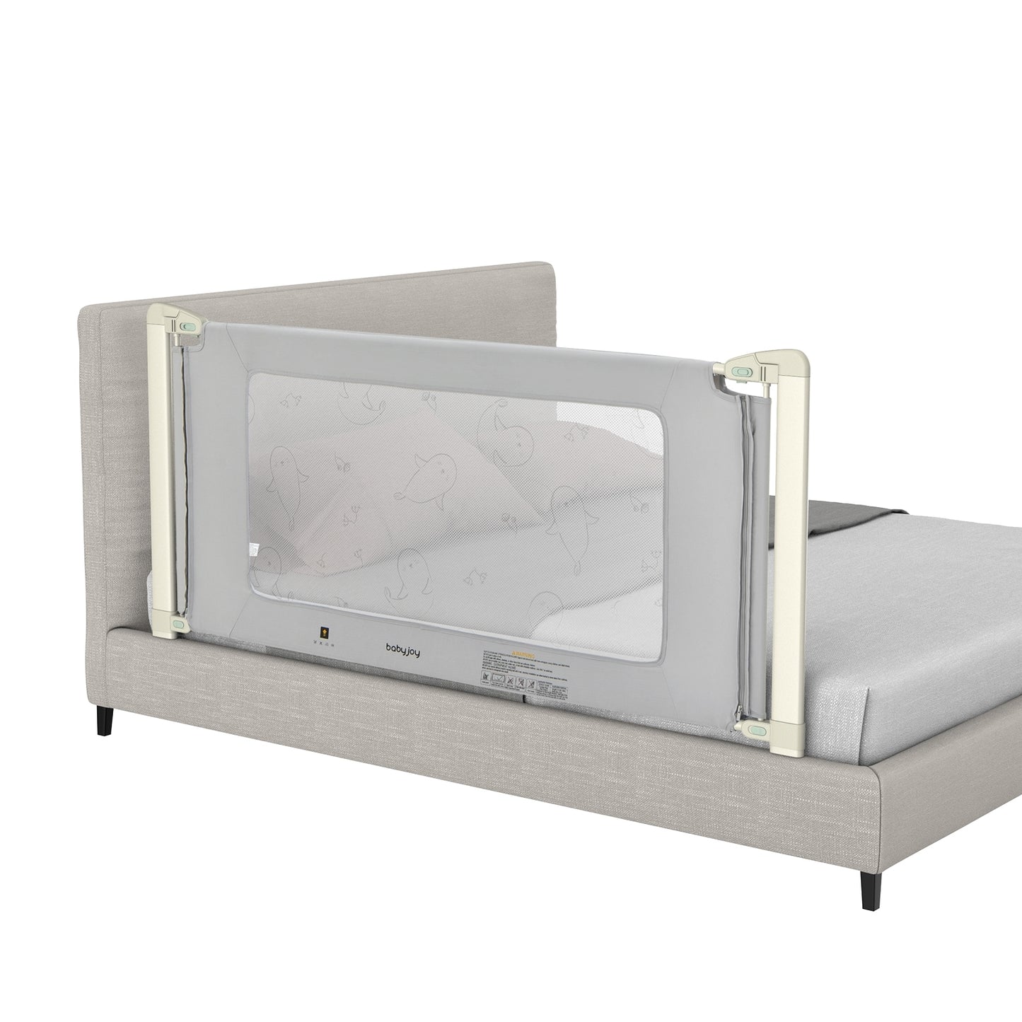 Toddler Bed Rail Guard, Adjustable Height, Safety Lock, 70 Inch, Gray Bed Rails at Gallery Canada