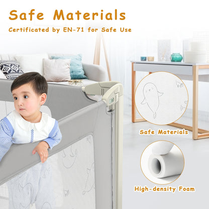 Toddler Bed Rail Guard, Adjustable Height, Safety Lock, 70 Inch, Gray Bed Rails at Gallery Canada