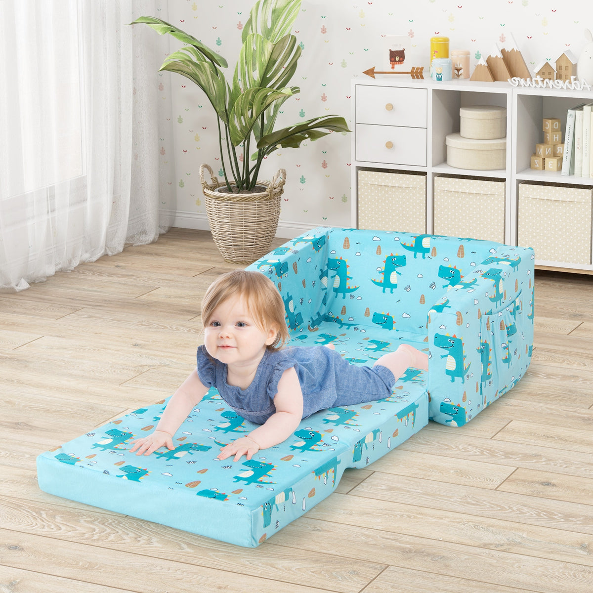 Kids Recliner Sofa Converts To Sleeper Bed, Blue Kids Chairs & Seating at Gallery Canada