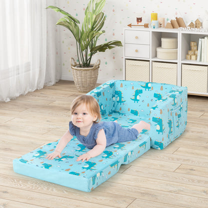 Kids Recliner Sofa Converts To Sleeper Bed, Blue Kids Chairs & Seating at Gallery Canada