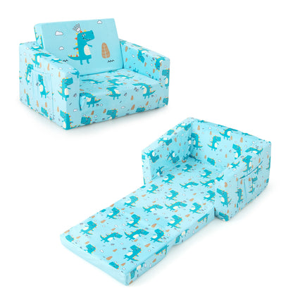 Kids Recliner Sofa Converts To Sleeper Bed, Blue Kids Chairs & Seating Blue at Gallery Canada