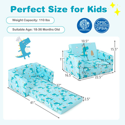 Kids Recliner Sofa Converts To Sleeper Bed, Blue Kids Chairs & Seating at Gallery Canada