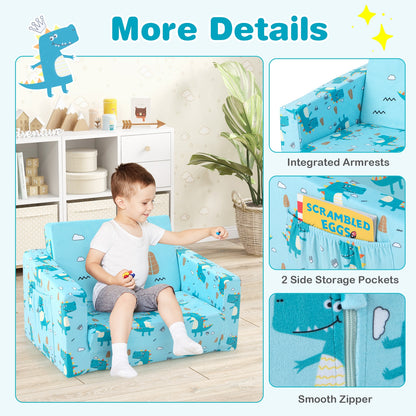 Kids Recliner Sofa Converts To Sleeper Bed, Blue Kids Chairs & Seating at Gallery Canada