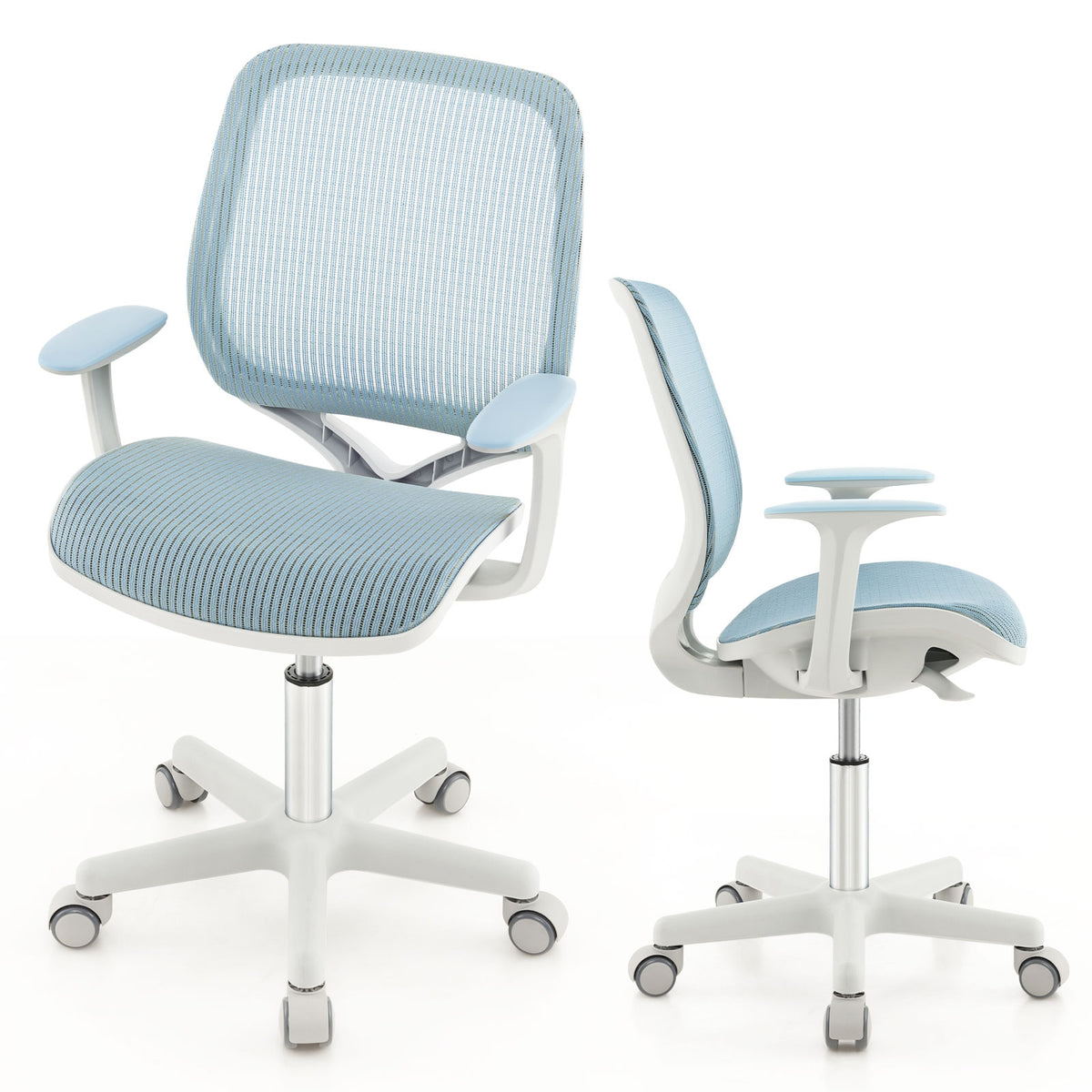 Swivel Mesh Children Computer Chair, Adjustable Height, Blue Kids Chairs & Seating at Gallery Canada